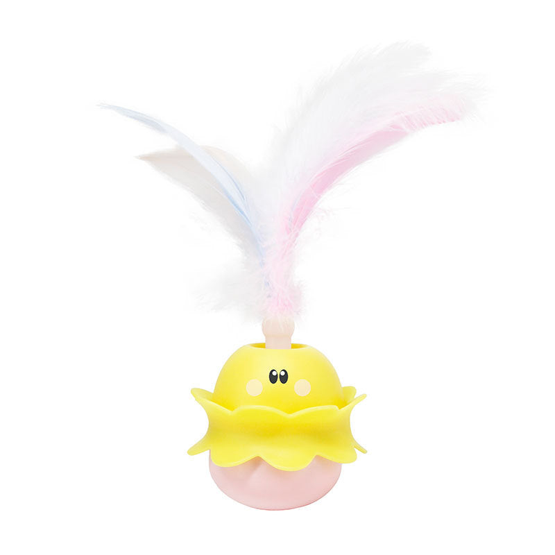 Interactive Automatic Cat Feather Toy, Rotating With LED Light, Rechargeable Electronic Chirping Toys For Indoor Cats.