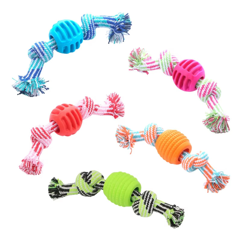 Pet Dog Toy Cotton Rope Double Knot Ball Bite Resistant Tooth Cleaning Toy Ball Pet Supplies