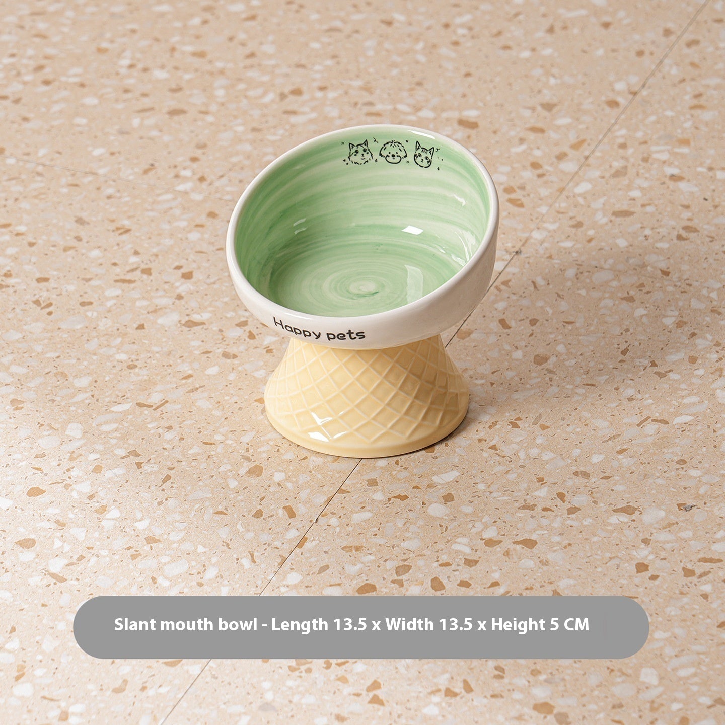 Ceramic High Foot Cat Bowl Neck Protection Not Easy To Knock Over Snack Dish Drinking Water