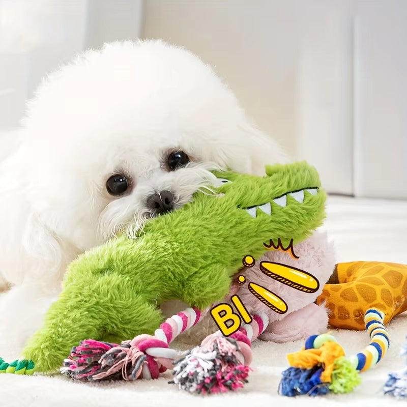 Squeaky Toys For Dogs - Dog Toys Plush, Funny Stuffed Enrichment For Poodle Bulldog Senior Home Indoor Travel Camping Enhance Playful Moments During Indoor Outdoor Activities