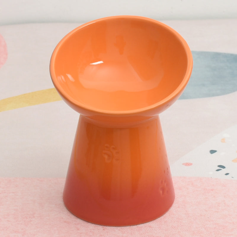 Dogs And Cats Prevention Black Chin High Foot Neck Protector Anti-tumble Pet Ceramic Bowl