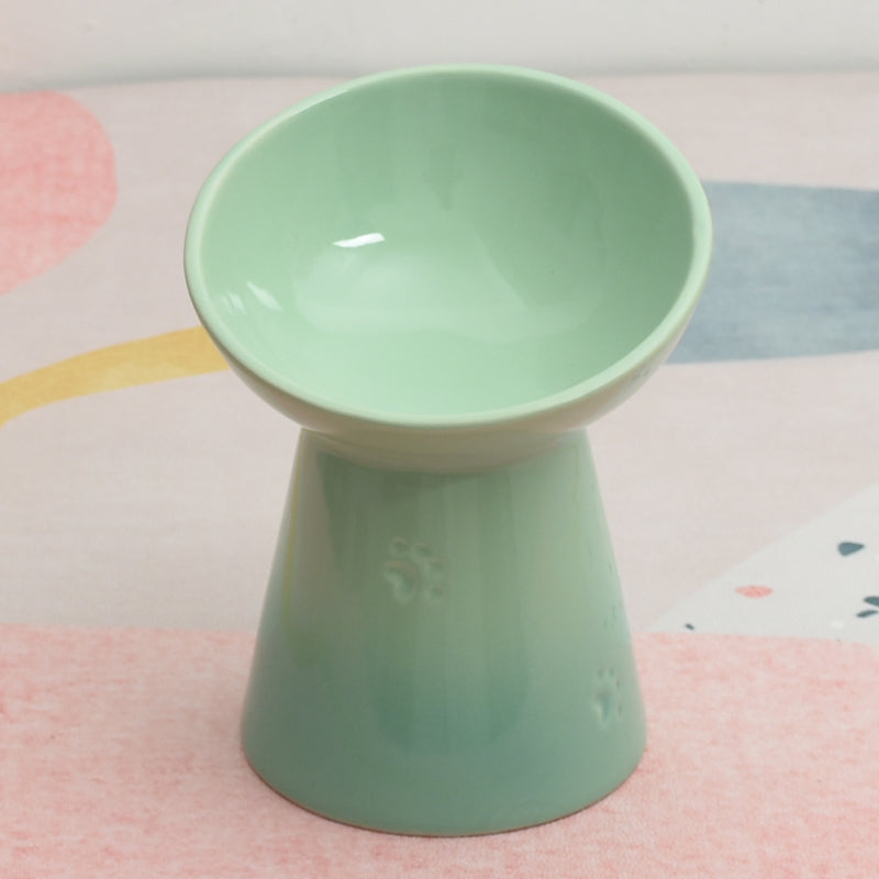 Dogs And Cats Prevention Black Chin High Foot Neck Protector Anti-tumble Pet Ceramic Bowl