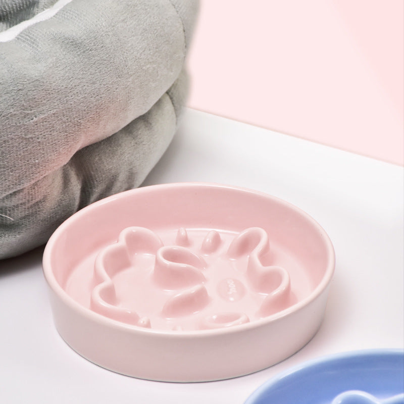 Pet Cartoon Anti Choking Ceramic Bowl