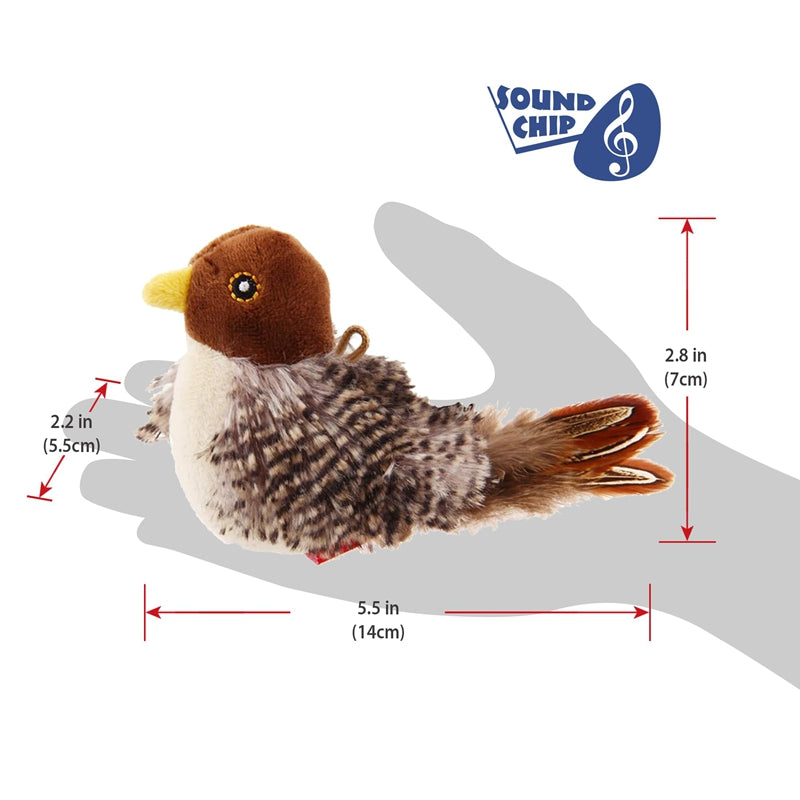 Interactive Cat Toys Electric Squeaky Simulation Bird Plush Cats Pets Teasing Toys With Feather Catnip Kitten Chirping Bird Toys