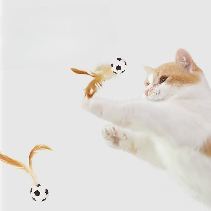 Cat Toys, Self-entertainment Balls, Feather Bouncy Balls, Cat Toys, Cat Self-entertainment And Boredom Relief, Dog Interactive Toys, Pet Supplies
