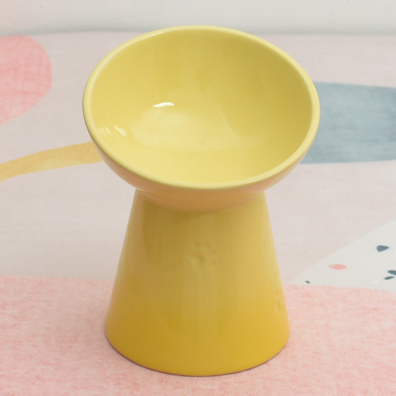 Dogs And Cats Prevention Black Chin High Foot Neck Protector Anti-tumble Pet Ceramic Bowl