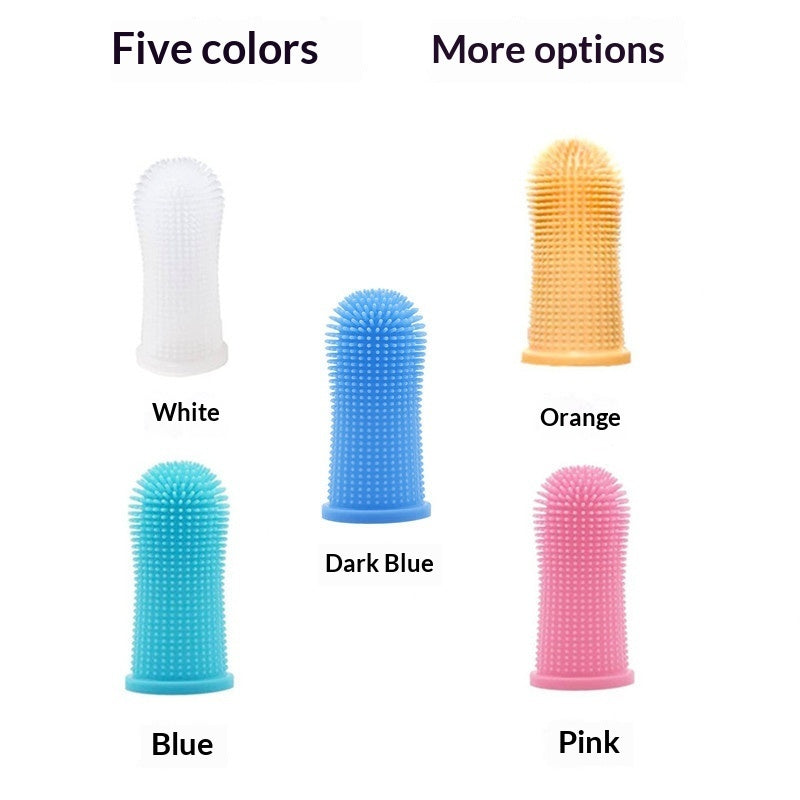 360-degree Silicone Finger Toothbrush For Cross-border Pets, Deep Oral Cleaning Finger Sleeve For Dogs And Cats