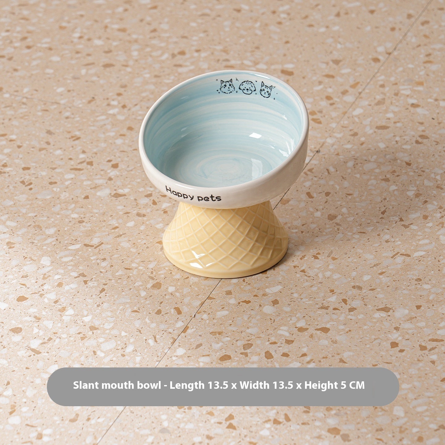 Ceramic High Foot Cat Bowl Neck Protection Not Easy To Knock Over Snack Dish Drinking Water