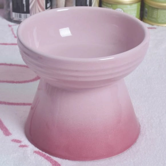 Dogs And Cats Prevention Black Chin High Foot Neck Protector Anti-tumble Pet Ceramic Bowl