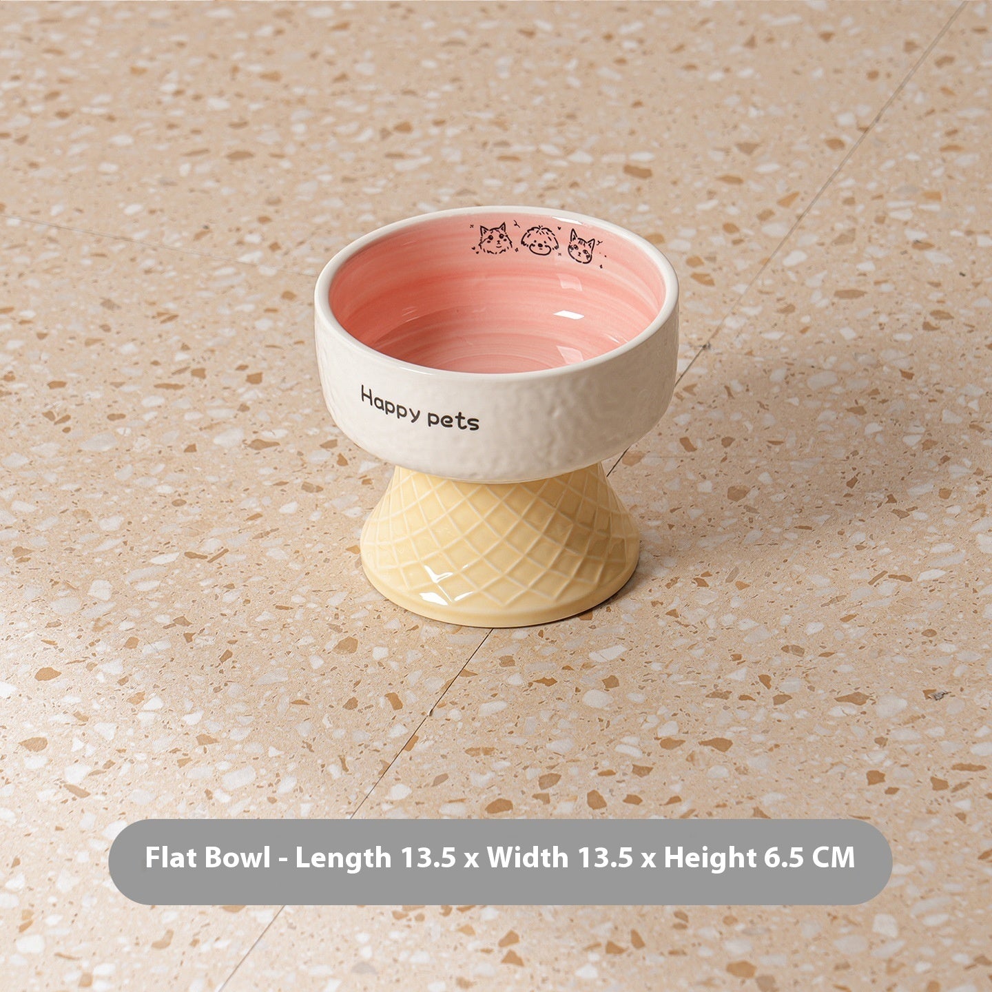 Ceramic High Foot Cat Bowl Neck Protection Not Easy To Knock Over Snack Dish Drinking Water