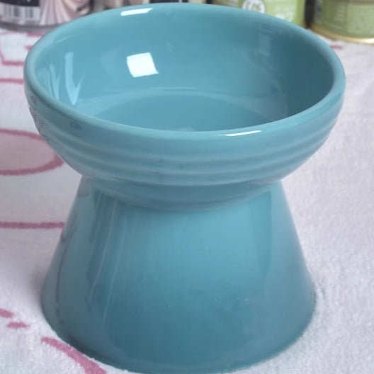 Dogs And Cats Prevention Black Chin High Foot Neck Protector Anti-tumble Pet Ceramic Bowl