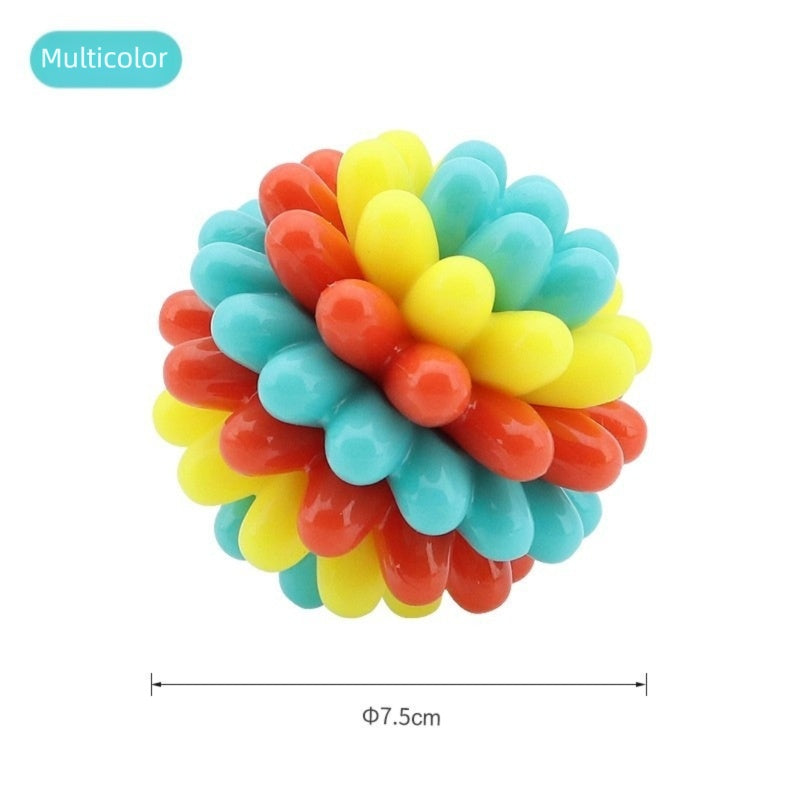 Pet Colorful Teething Toy Balls, Teething And Cleaning Teeth, Durable Rubber Elastic Dog Toys, Energy-consuming Dog Toys
