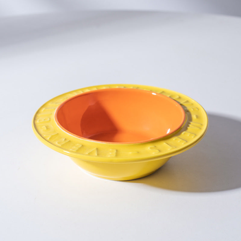 UFO Ceramic Cat Bowl Dog Bowl Rack Neck Protection Anti-tumble