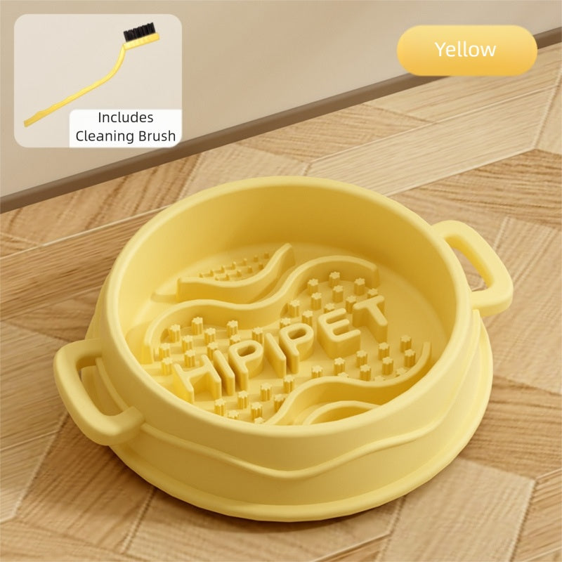 Cross-border Dog Bowl, Double-ear Handle Silicone Slow Food Bowl, Dog Pet Small Dog Slow Food Mat, Anti-choking Slow Food Bowl