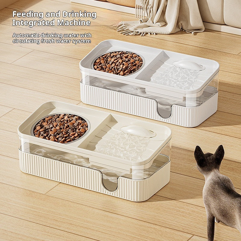 Automatic Filtration And Circulation Large-capacity Cat Feeding And Drinking Water Dispenser