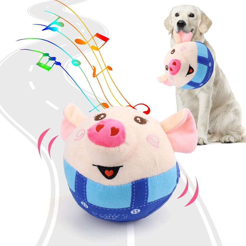 Dog Plush Piglet Toy, Electric Jumping Ball, Singing And Jumping, USB Rechargeable Pet Cat Interactive Toy