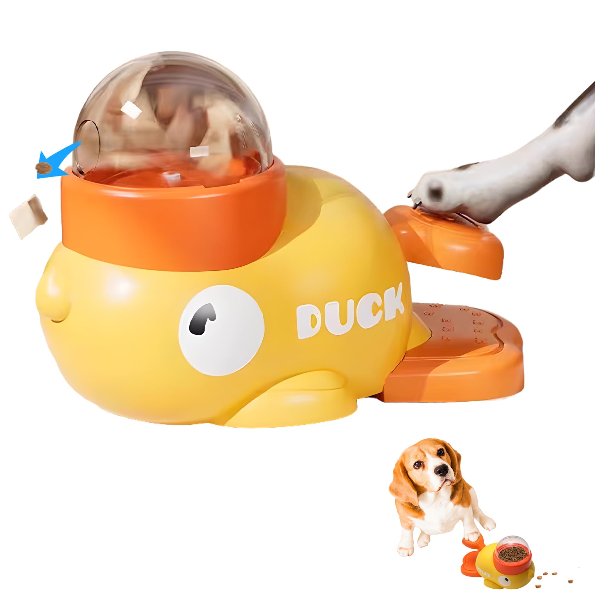 Duck Shape Dog Treat Dispenser - Interactive Dog Toys For Mental Stimulation, Slow Feeder Puzzle Toy For Small Medium Dogs & Cats, IQ Training Food Dispenser To Reduce Bloating & Boredom