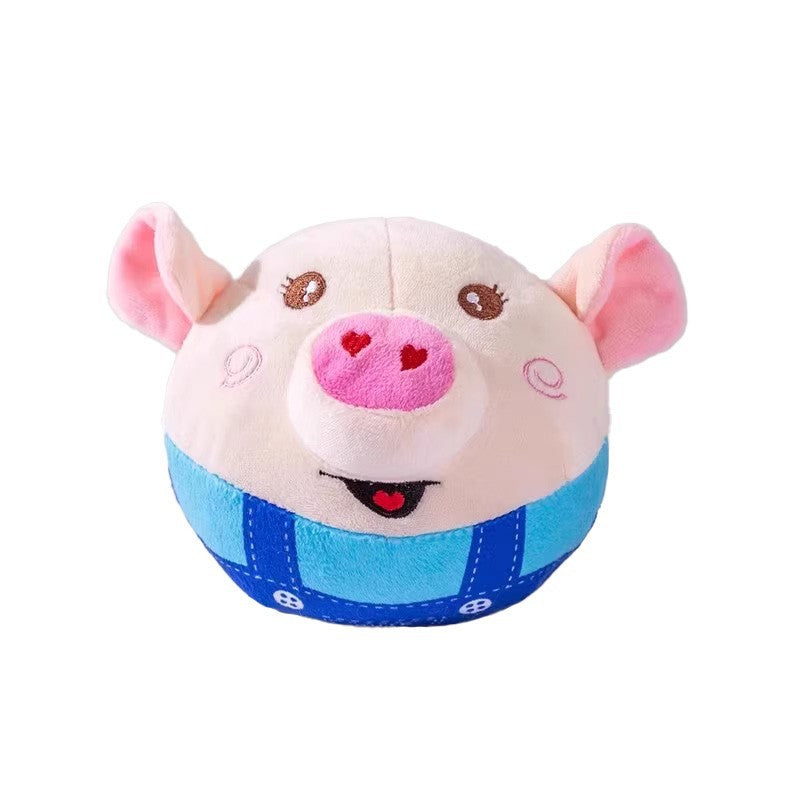 Dog Plush Piglet Toy, Electric Jumping Ball, Singing And Jumping, USB Rechargeable Pet Cat Interactive Toy