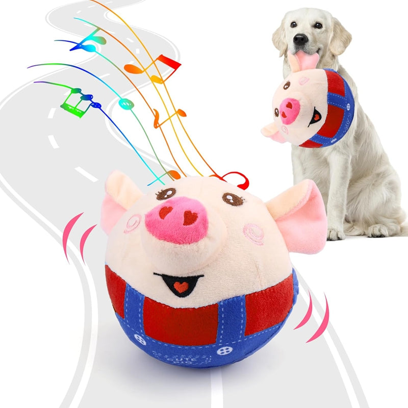 Dog Plush Piglet Toy, Electric Jumping Ball, Singing And Jumping, USB Rechargeable Pet Cat Interactive Toy