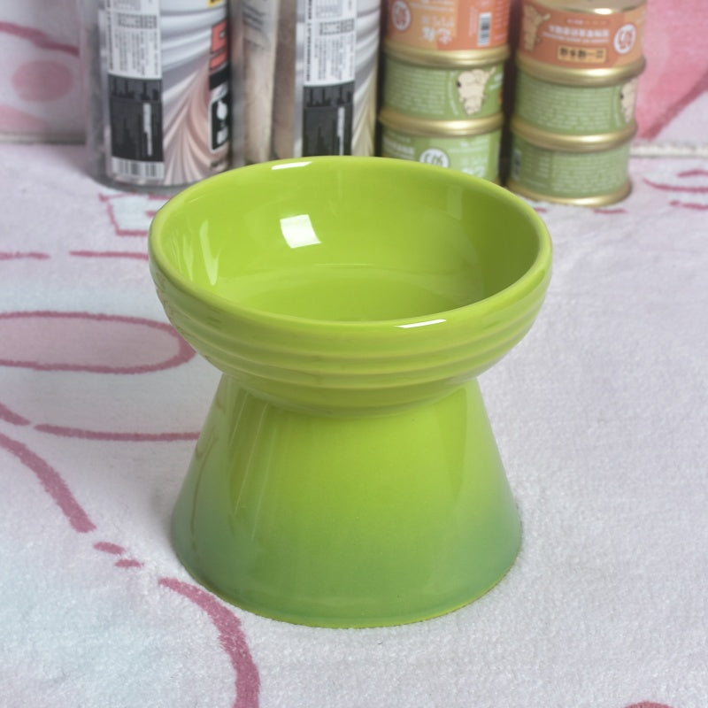 Dogs And Cats Prevention Black Chin High Foot Neck Protector Anti-tumble Pet Ceramic Bowl