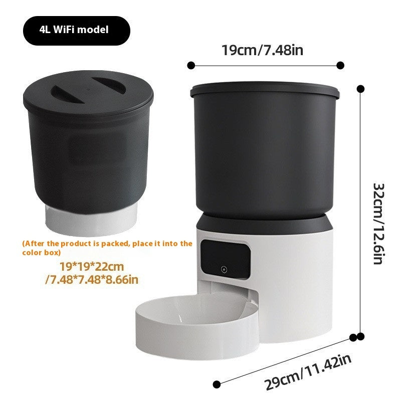 4L Smart Feeder Pet Cat Dog Timing Remote Monitoring