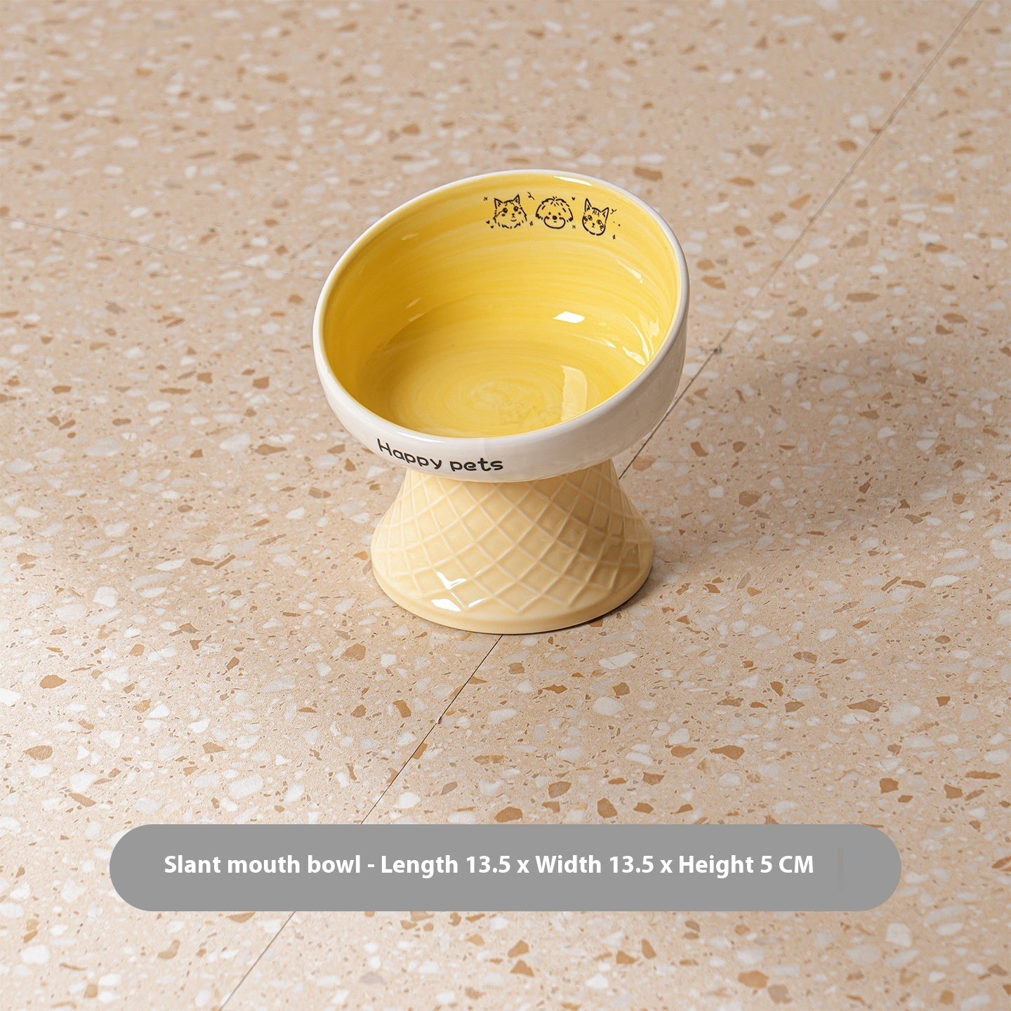 Ceramic High Foot Cat Bowl Neck Protection Not Easy To Knock Over Snack Dish Drinking Water