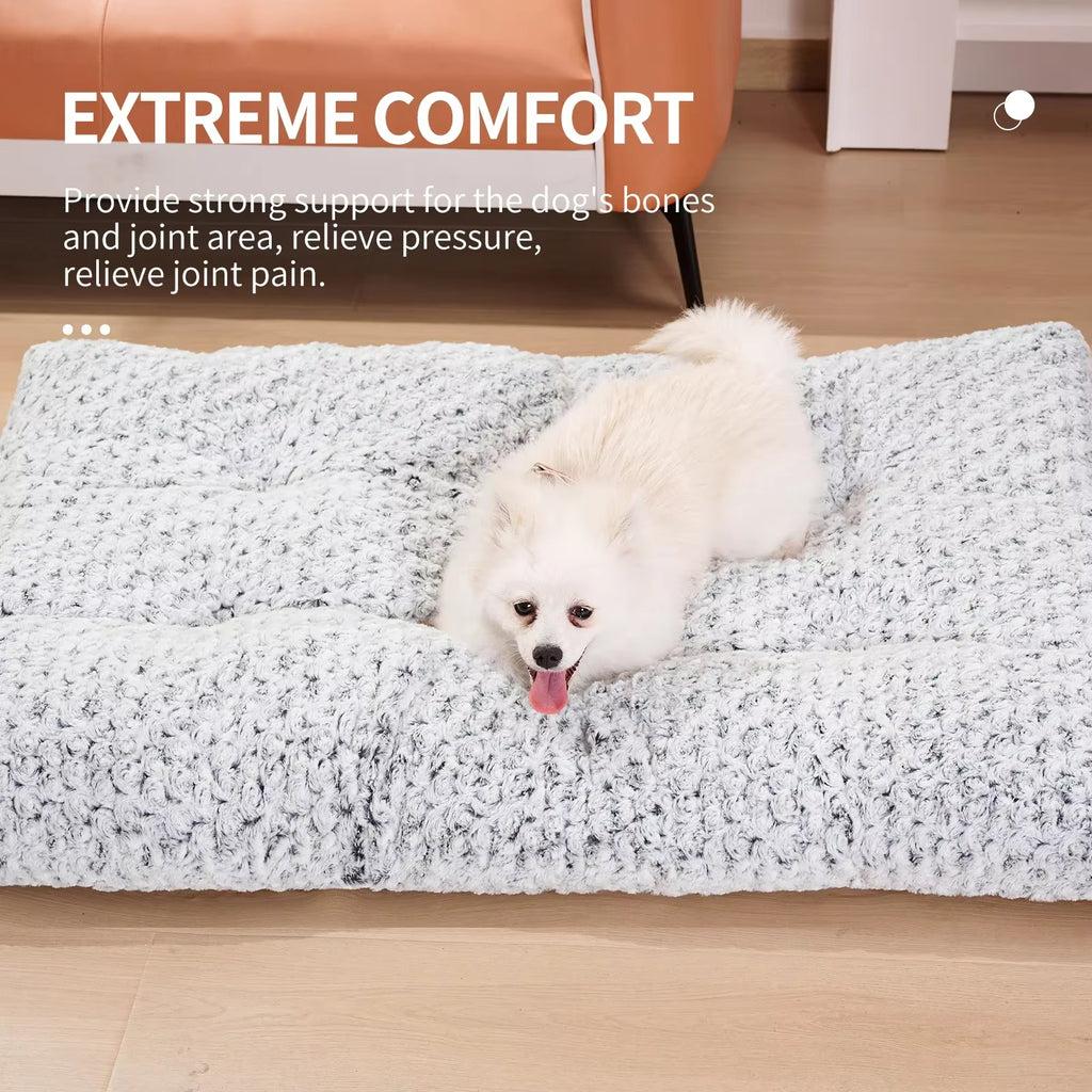 Washable Dog Bed, Luxurious Plush Dog Bed, Comfortable Dog Bed Mat, Anti-slip Pet Sleeping Mat, Large, Giant, Medium, Small
