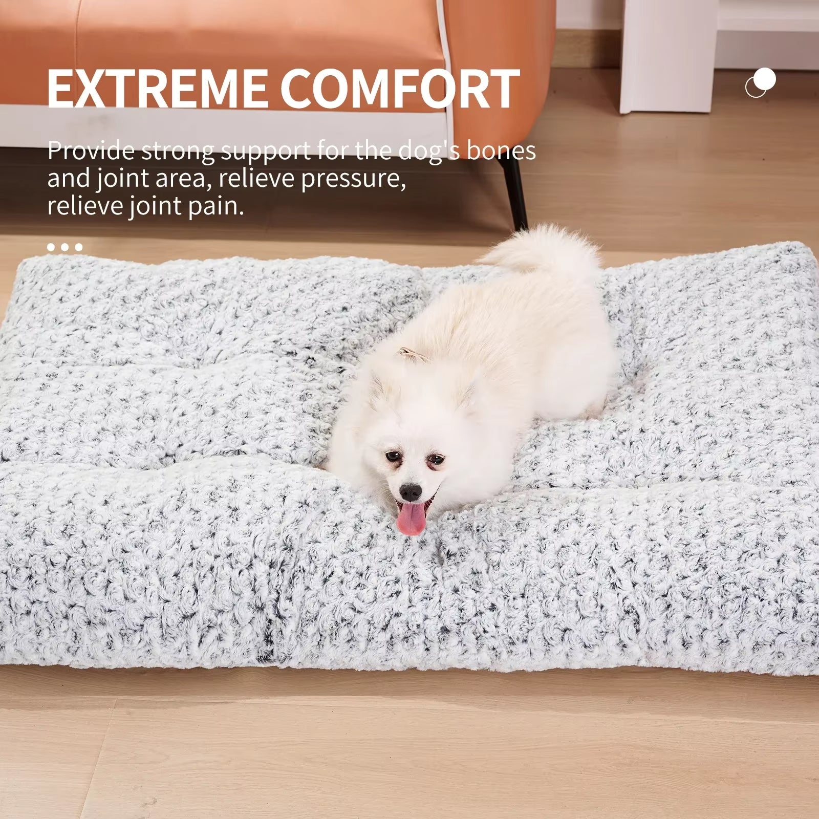 Washable Dog Bed, Luxurious Plush Dog Bed, Comfortable Dog Bed Mat, Anti-slip Pet Sleeping Mat, Large, Giant, Medium, Small