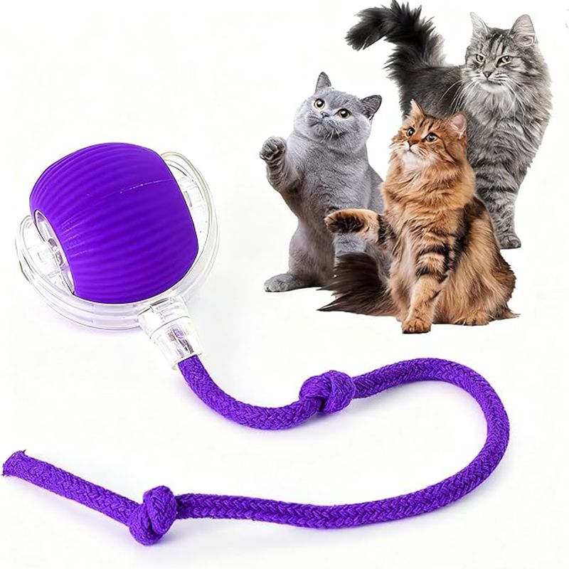 Cat Interactive Ball Toys Automatic Rolling Ball For Kitten Rechargeable Smart Pet Electric Toys With Teaser Sensor Cat Ball Toy