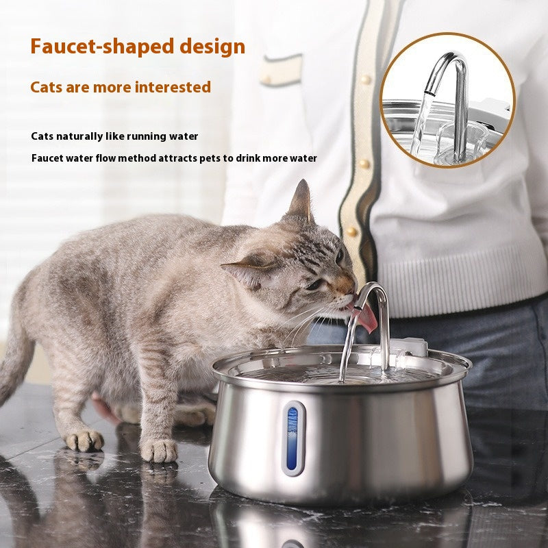 4L Water Drop Large Capacity Pet Stainless Steel Water Dispenser