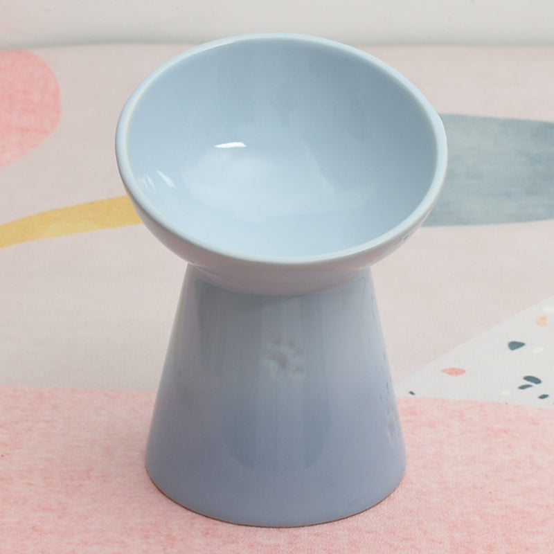 Dogs And Cats Prevention Black Chin High Foot Neck Protector Anti-tumble Pet Ceramic Bowl