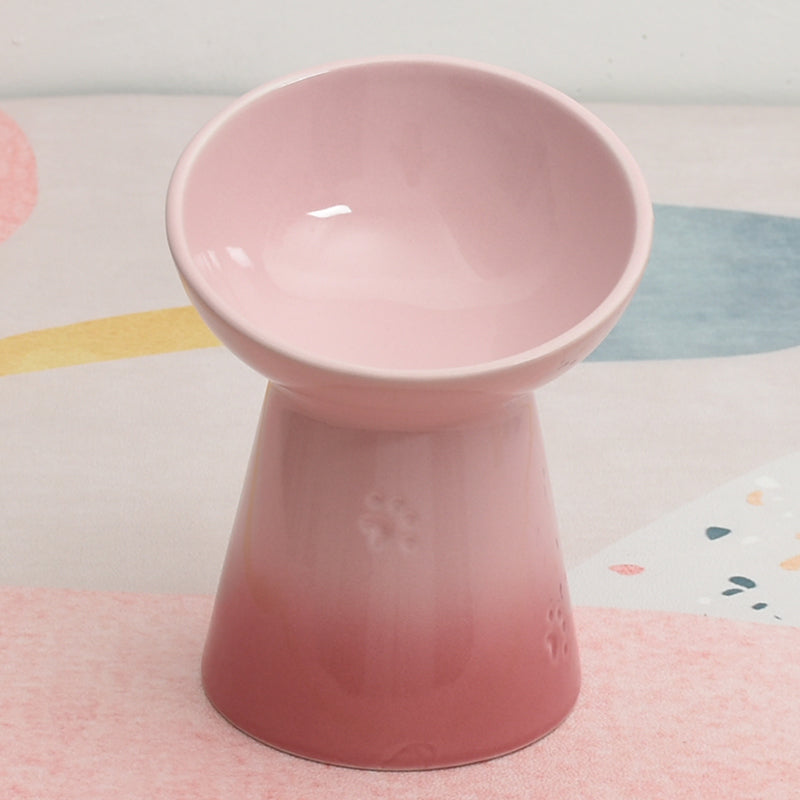 Dogs And Cats Prevention Black Chin High Foot Neck Protector Anti-tumble Pet Ceramic Bowl