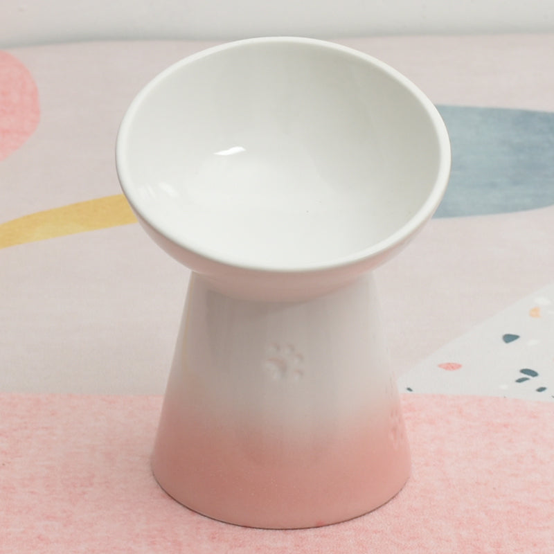 Dogs And Cats Prevention Black Chin High Foot Neck Protector Anti-tumble Pet Ceramic Bowl