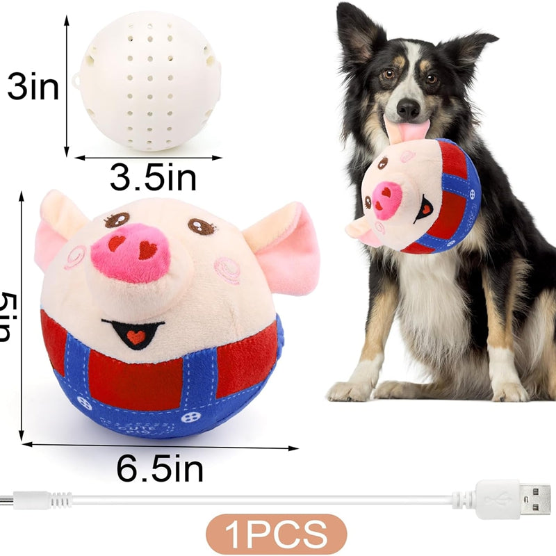Dog Plush Piglet Toy, Electric Jumping Ball, Singing And Jumping, USB Rechargeable Pet Cat Interactive Toy
