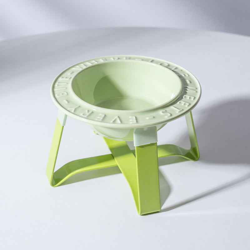 UFO Ceramic Cat Bowl Dog Bowl Rack Neck Protection Anti-tumble