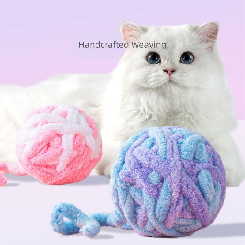 Pet Silent Cat Toy, Wool Ball, Cat Toy Ball, Plush, Boring, Durable, Teeth Grinding, Playing With Little Cats, Chewing, Cat Toy Stick