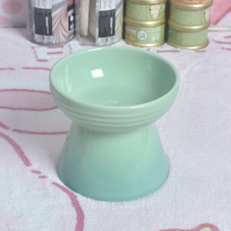 Dogs And Cats Prevention Black Chin High Foot Neck Protector Anti-tumble Pet Ceramic Bowl