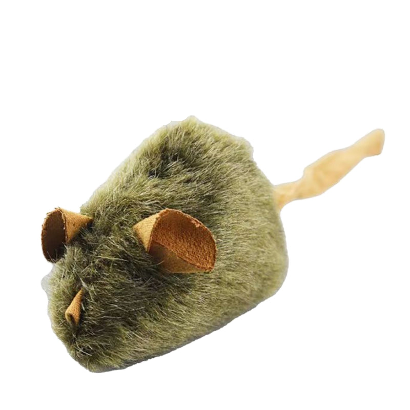 Funny Plush Mice Cat Toy Simulation Mouse Kitten Toy Bite-resistant Automatic Chirping Interactive Cat Chew Toy
