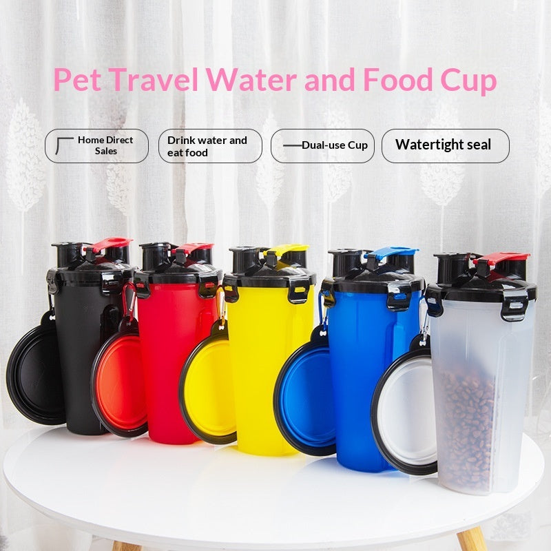 Portable Pet Dog Water Cup Hanging Dog Food Bowl Foldable Dog Bowl