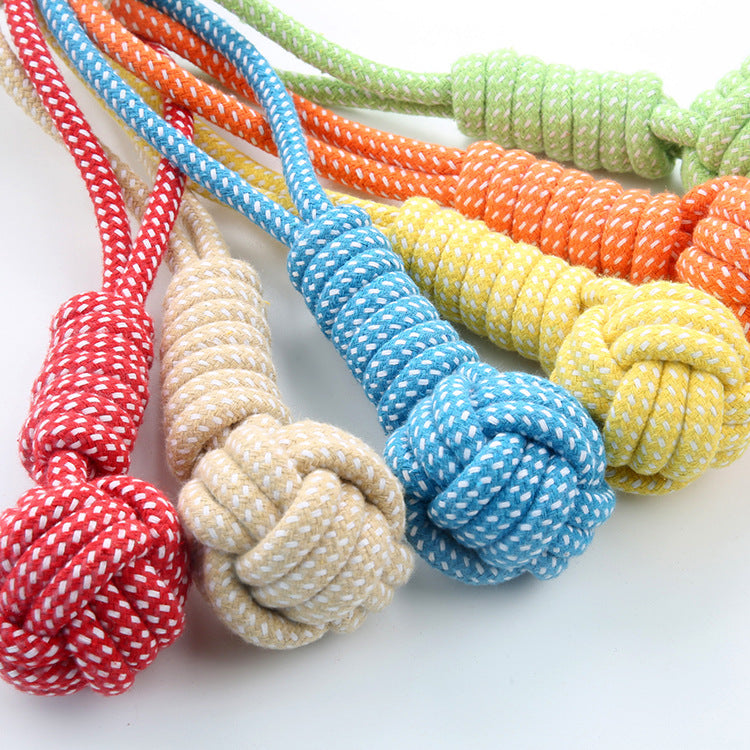 Pet Dog Cotton Rope Player Pull Type Grinding Toy