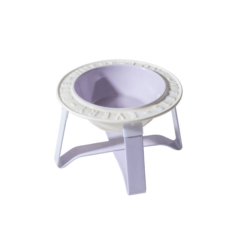 UFO Ceramic Cat Bowl Dog Bowl Rack Neck Protection Anti-tumble