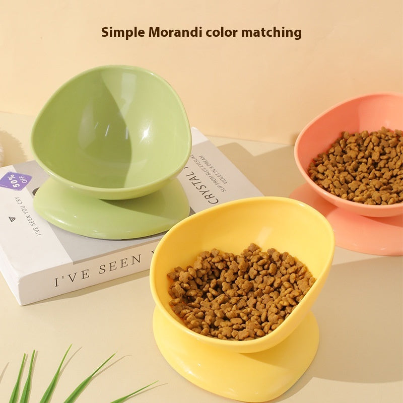 Pet Solid Color Large Caliber Anti Spill Cat Bowl