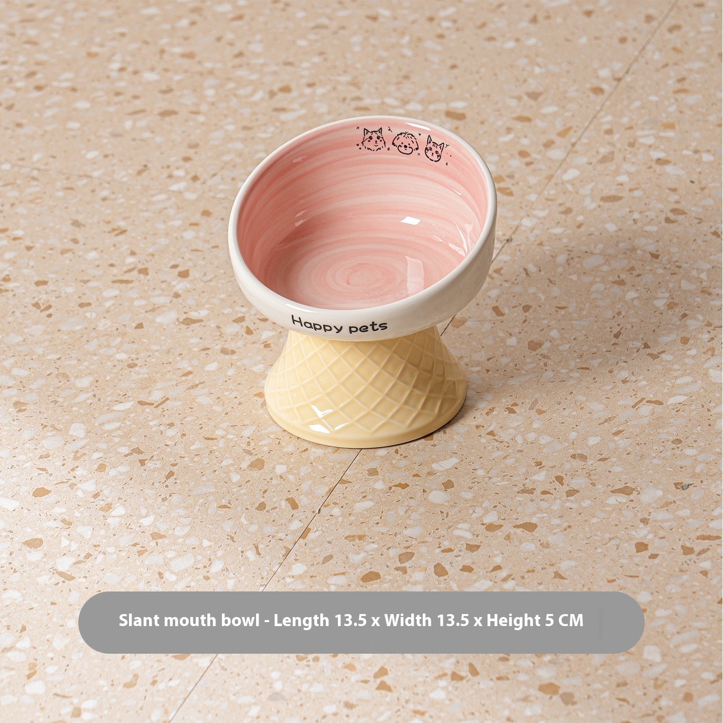 Ceramic High Foot Cat Bowl Neck Protection Not Easy To Knock Over Snack Dish Drinking Water