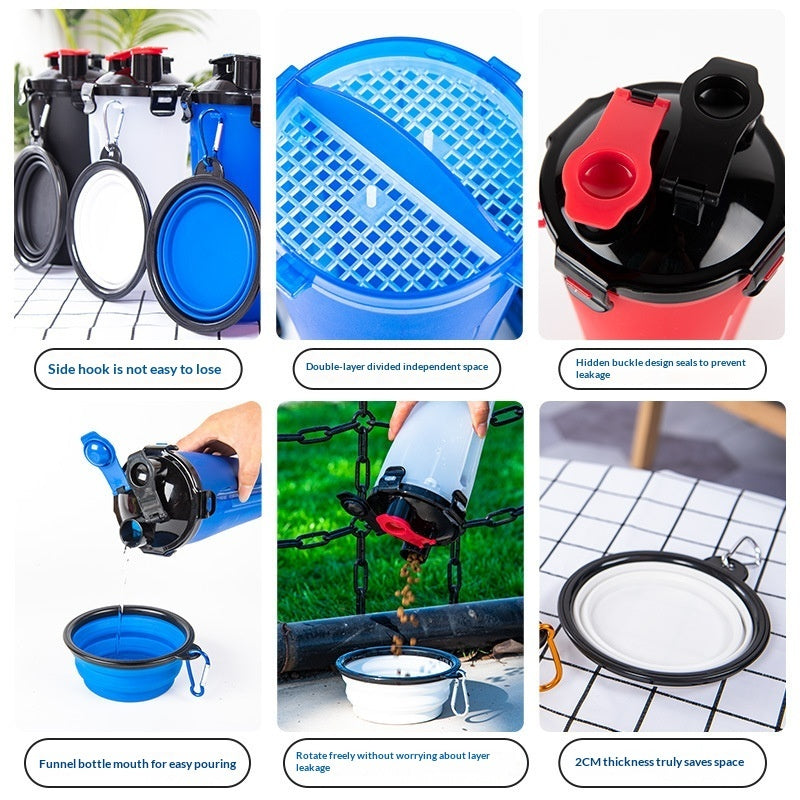 Portable Pet Dog Water Cup Hanging Dog Food Bowl Foldable Dog Bowl