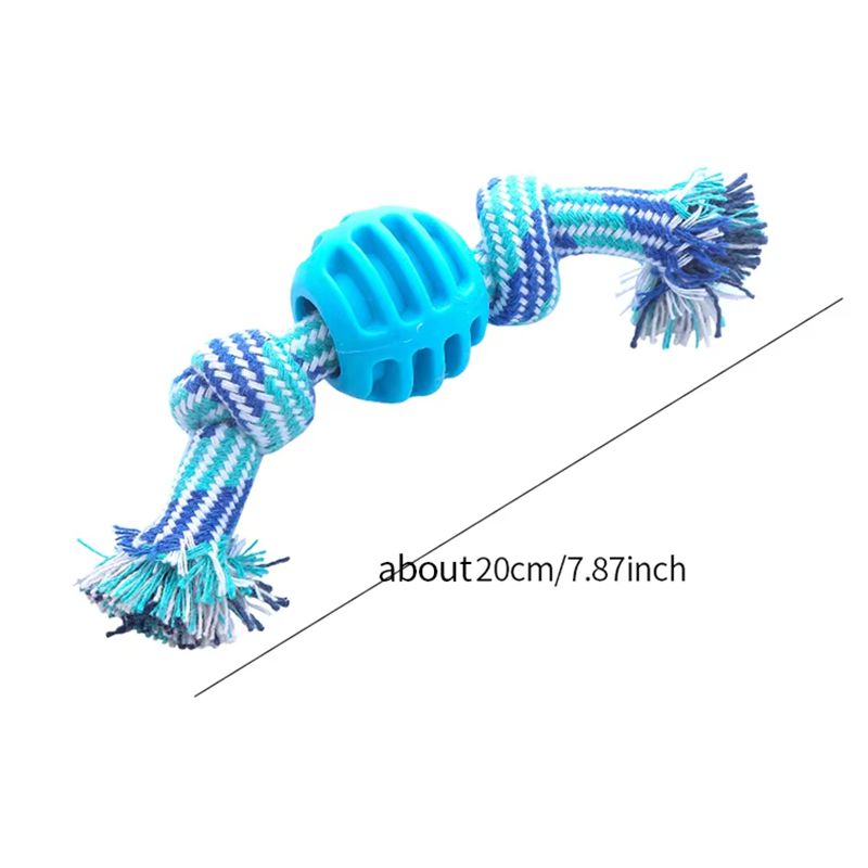 Pet Dog Toy Cotton Rope Double Knot Ball Bite Resistant Tooth Cleaning Toy Ball Pet Supplies