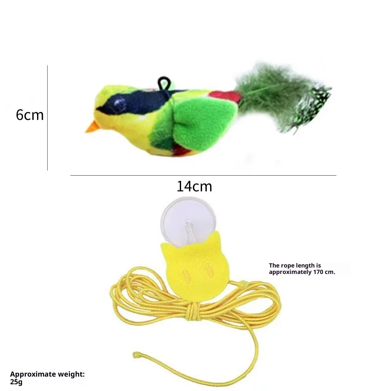 Vocal Simulation Squeaky Bird Cat Toy For Self-amusement