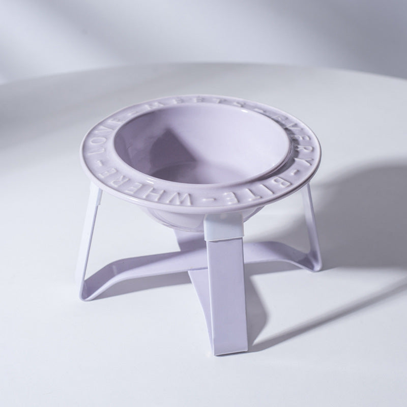 UFO Ceramic Cat Bowl Dog Bowl Rack Neck Protection Anti-tumble