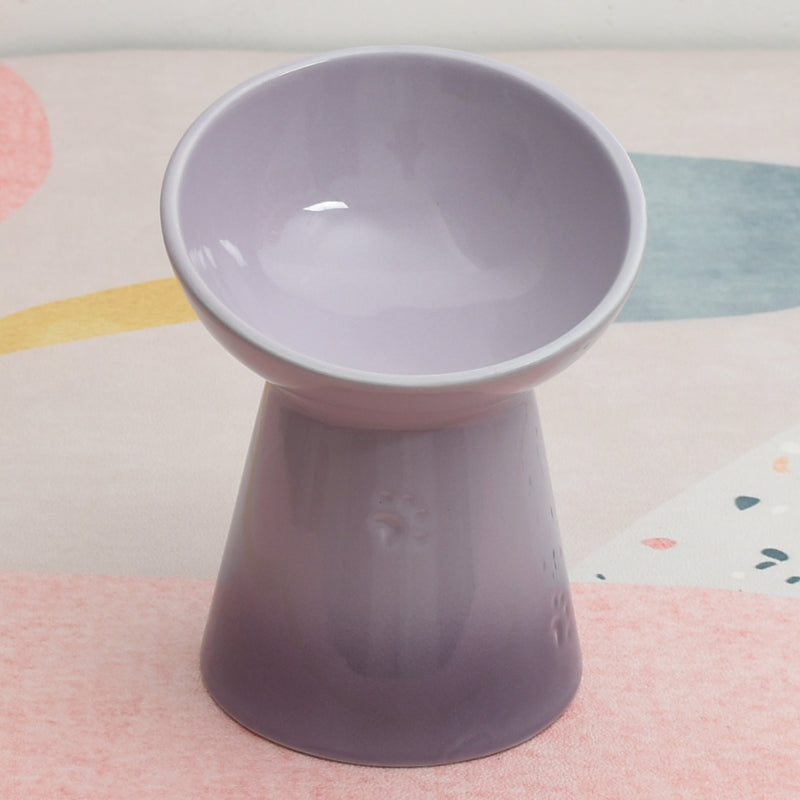 Dogs And Cats Prevention Black Chin High Foot Neck Protector Anti-tumble Pet Ceramic Bowl