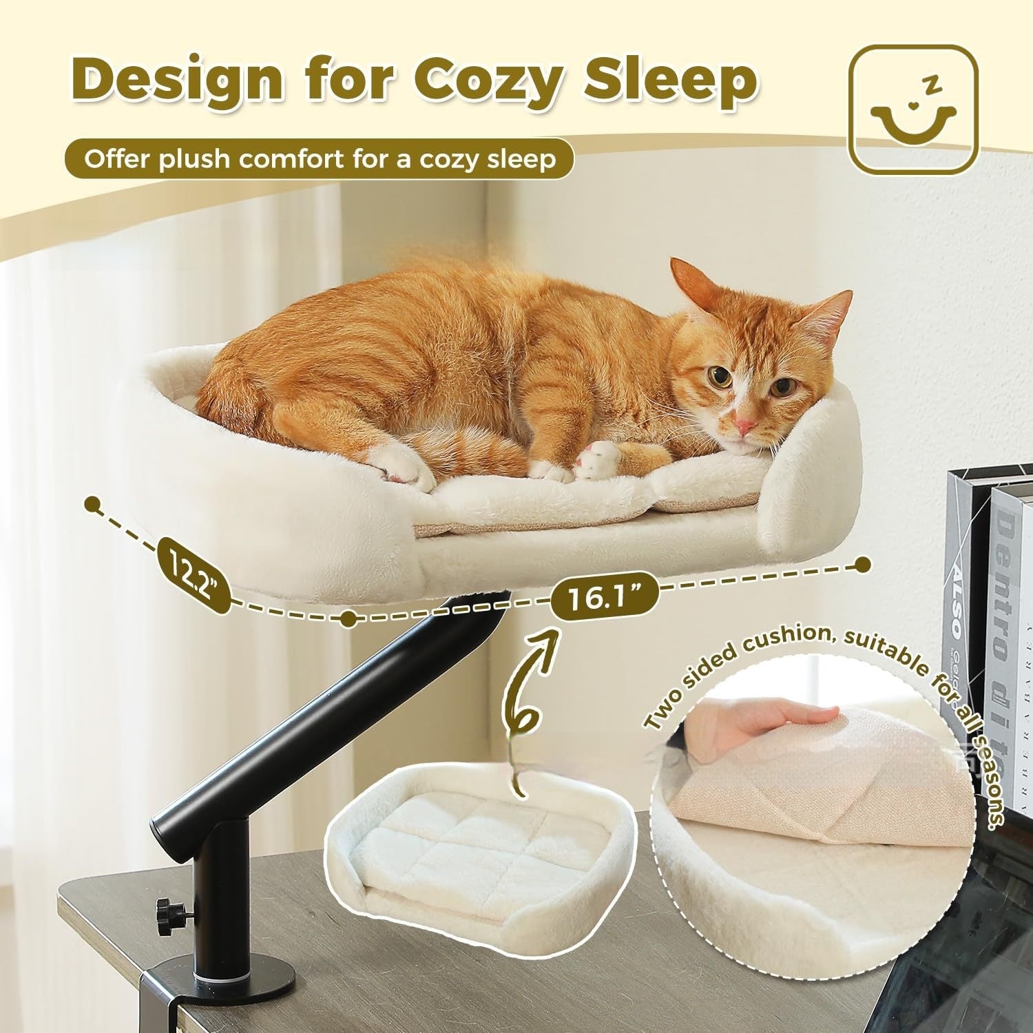 Desktop Cat Bed With Rotating And Adjustable-height Pet Cat Climbing