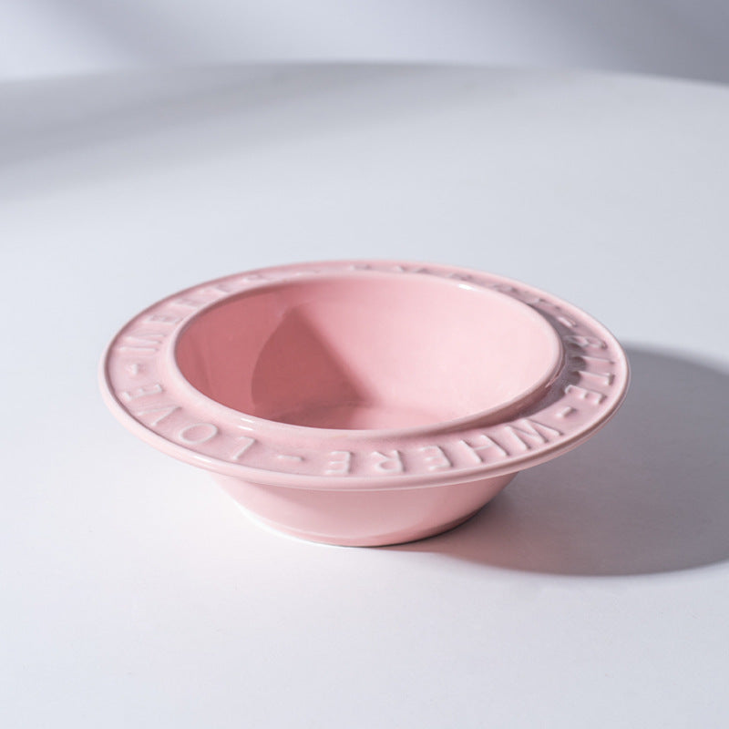 UFO Ceramic Cat Bowl Dog Bowl Rack Neck Protection Anti-tumble